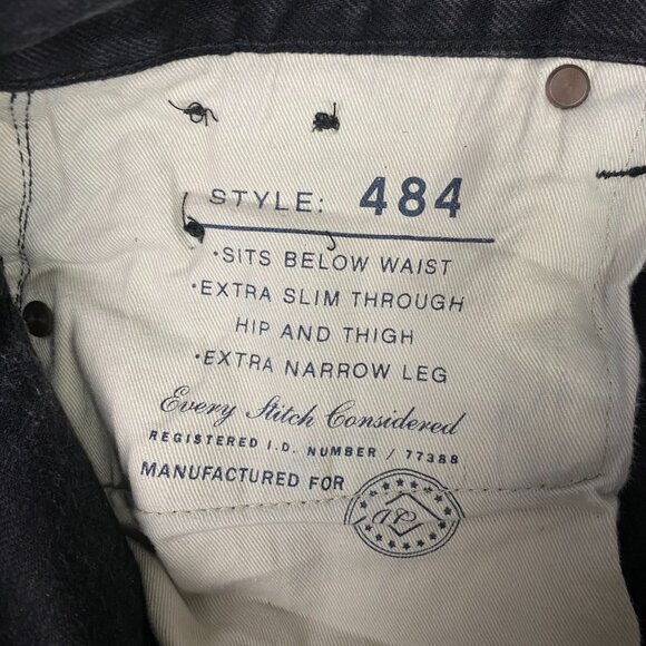 J. CREW 484 Slim Kaihara Denim Jeans Men's 31 x 30 Measures 31 x 29 Black Cotton - Picture 9 of 14